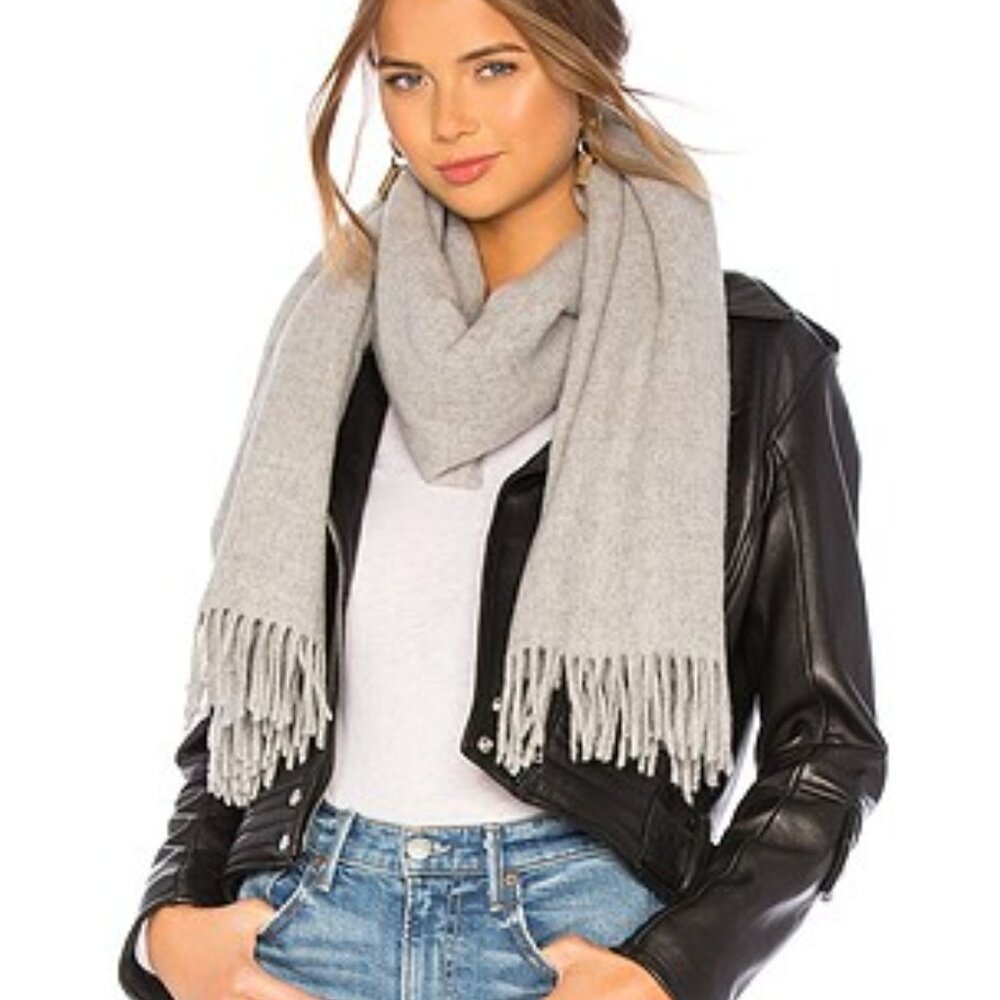 rag & bone  Classic Wool Scarf in Light Heather Grey
